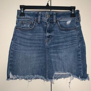 Distressed American Eagle Jean Miniskirt